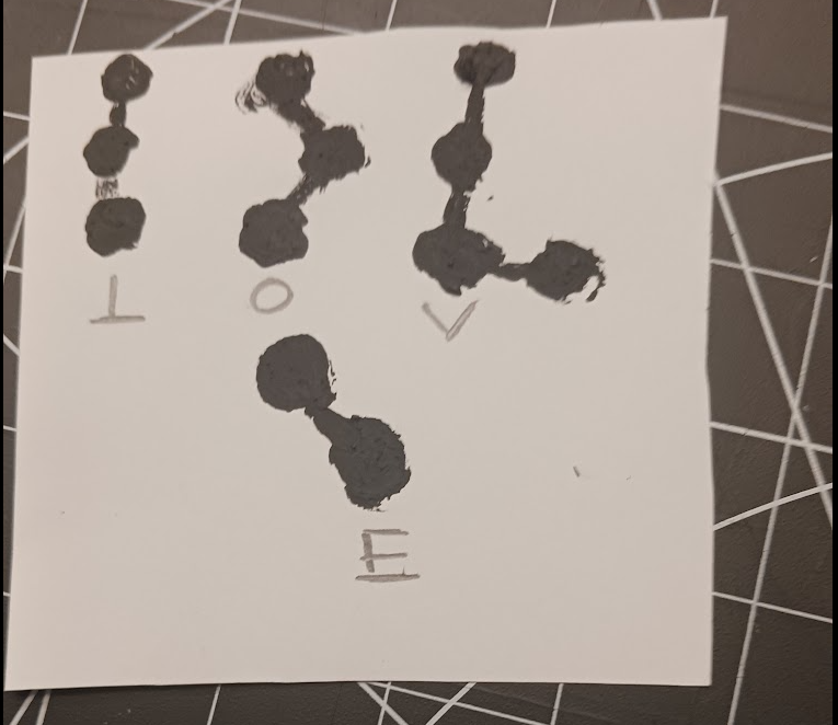 Graphite painting using morse code